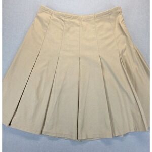 Vintage‎ Gap Pleat Skirt Beige 6 Y2K '05 Academia Classic Khaki Coquette Clean